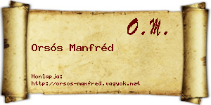 Orsós Manfréd névjegykártya