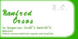 manfred orsos business card